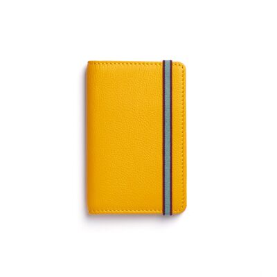 Yellow card holder with elastic