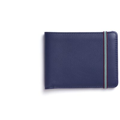 Navy wallet with elastic