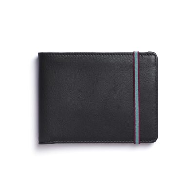 Black wallet with elastic