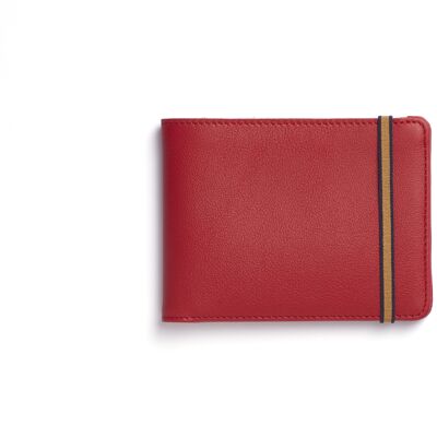 Red wallet with elastic