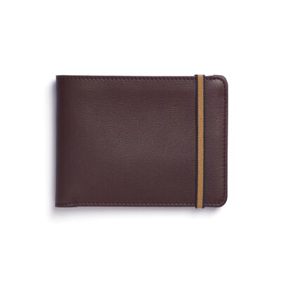 Bordeaux wallet with elastic