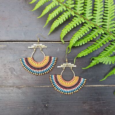 Boucles d'oreilles boho en macramé thaïlandais Earthen Love
