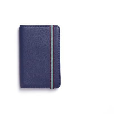 Navy card holder with elastic