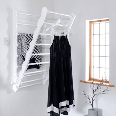 Bunty Beech White | Wooden wall mounted clothes Airer