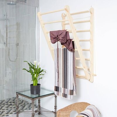 Bunty Pine Natural | Wall Mounted Clothes Airer Indoor