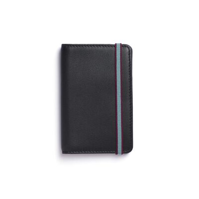 Black card holder with elastic