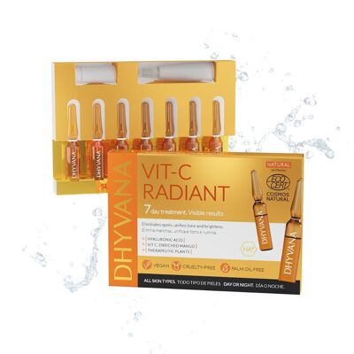 ** Boîte de 10 unités ** Ampoules faciales VIT-C RADIANT - Avec 99% d'ingrédients naturels - Tout type de peau