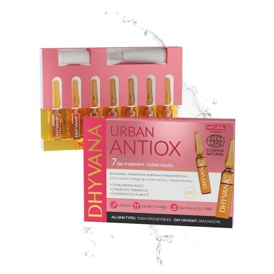 ** Caja de 10 unidades ** Ampollas faciales URBAN ANTIOX - Con 99% de ingredientes naturales - Todo tipo de pieles