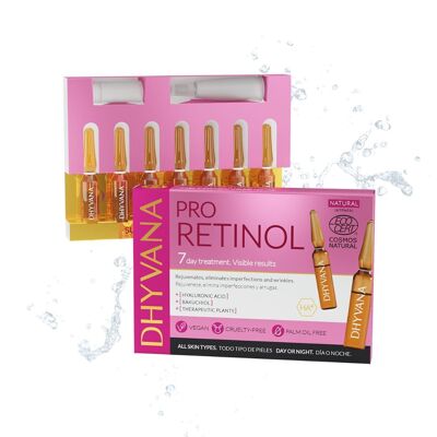 ** Box mit 10 Stück ** PRO RETINOL-Gesichtsampullen – Mit 99 % natürlichen Inhaltsstoffen – Alle Hautarten