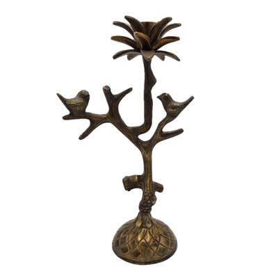 Kerzenhalter – Metall – Antik-Messing glänzend – 41 cm Höhe