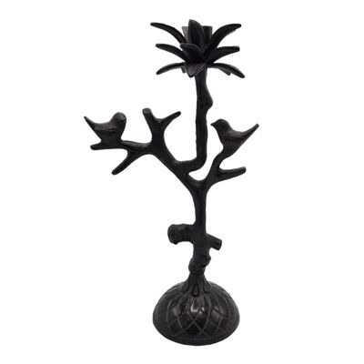 Candle Holder - Metal - Black Antique - 41cm height