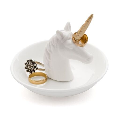 Porta anillos,Unicorn,blanco,porcelana