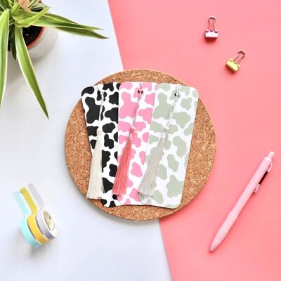 Cow Print Tassel Bookmark - 1