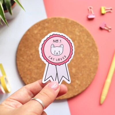 No.1 Cat Lover Waterproof Sticker