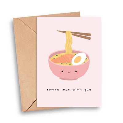 Ramen Love With You Anniversary Card
