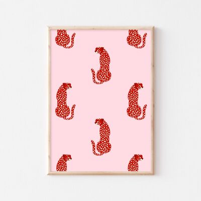 Impresión de arte de pared de guepardo rojo - 3