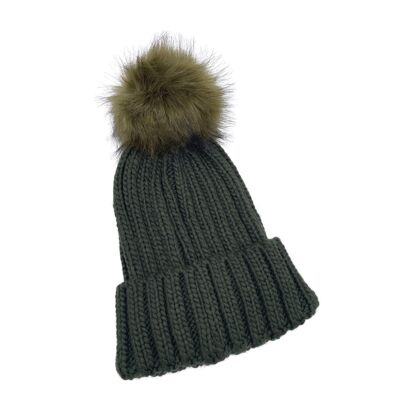 Cable Knit Hat - Green