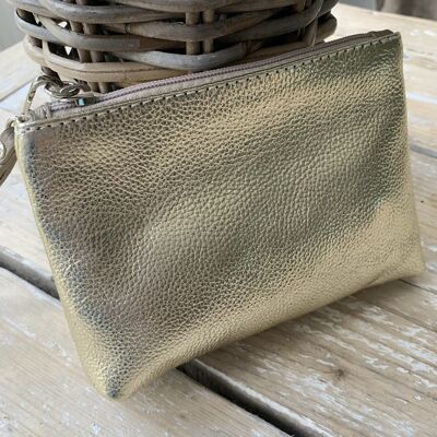 Valencia - Leather Metallic Gold Purse