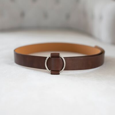 Carilo Dark Brown Leather Belt
