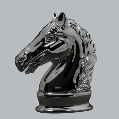 Money box in silver metal Horse