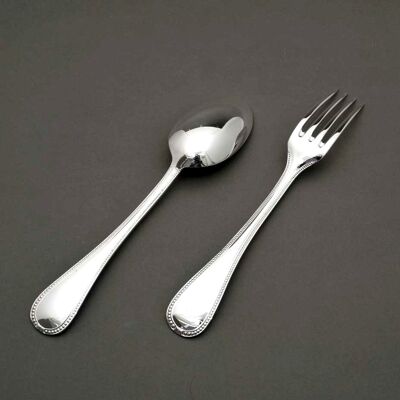Set of 2 children's cutlery 17 cm Perles