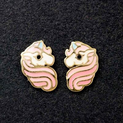 9 karat gold butterfly enamelled white with pink weight