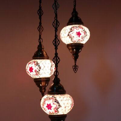 Lampada orientale rosa 3 lampadine