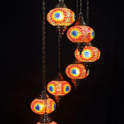 Oosterse lamp multicolour 7 bollen