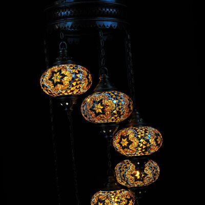 Lampada orientale marrone 7 lampadine