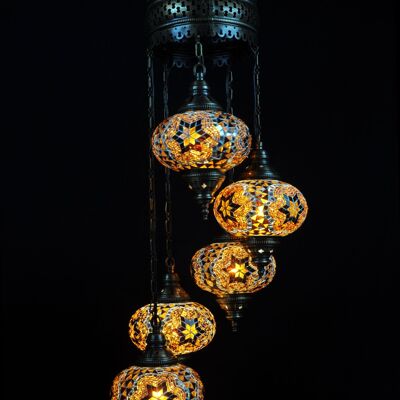 Lampada orientale marrone 5 lampadine