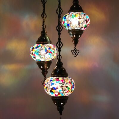 Oosterse lamp multicolour 3 bollen