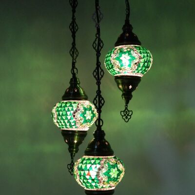 Lampada orientale verde 3 lampadine