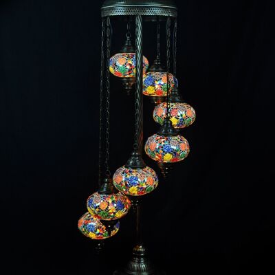Lampada da terra turca 7 lampadine mosaico tutti i colori