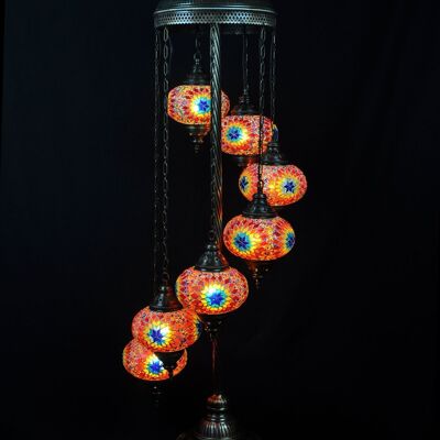 Lampada da terra turca 7 lampadine mosaico multicolore