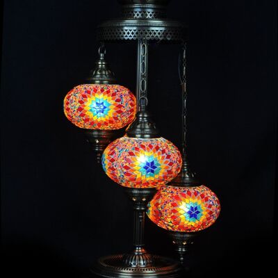 Lampada da terra turca 3 lampadine mosaico multicolore