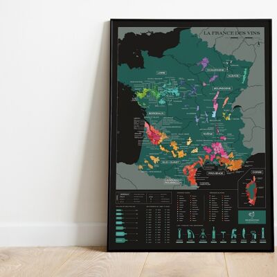 Carte des vins à gratter - France