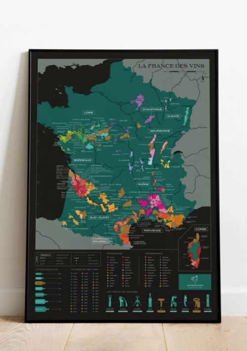 Carte des vins à gratter - France