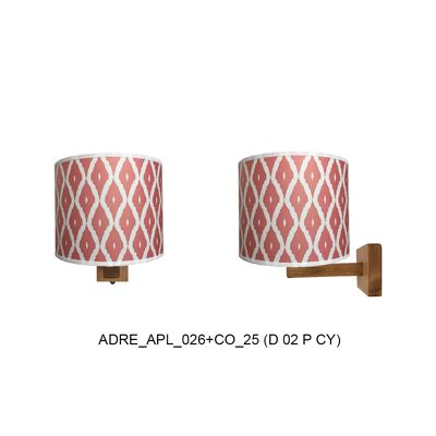 Applique bois collection Adret avec abat-jour cylindrique diamètre 20cm hauteur 16cm collection moderne motif cubes