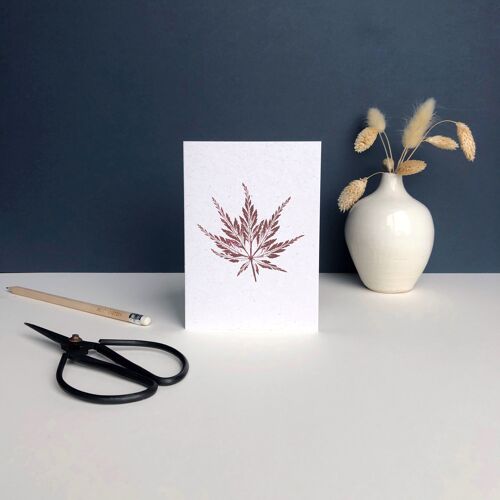 Tree leaf print greeting card | Acer tree leaf