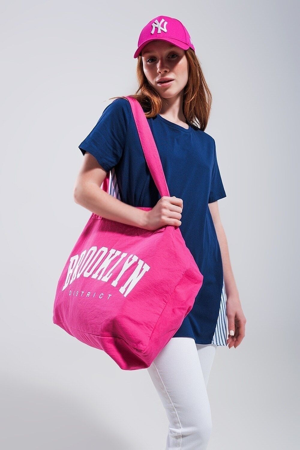 Borsa tote Brooklyn in tela fucsia