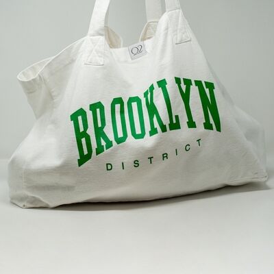 Brooklyn canvas tote bag in white