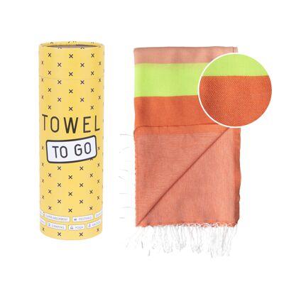Towel to Go Neon Hamamtuch Rot/Pink, mit Recycelter Geschenkbox