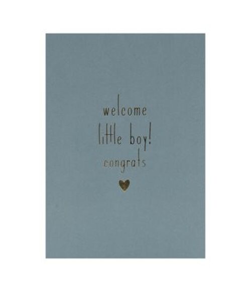 Postcard 'Welcome little boy' gold