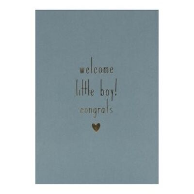 Postcard 'Welcome little boy' gold