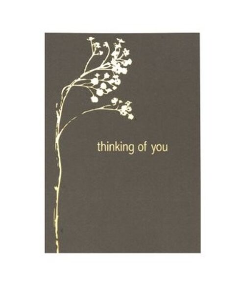 Postcard 'thinking of you' gold