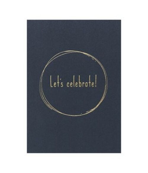 Postcard 'Let's Celebrate' gold