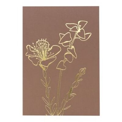 Postcard Flowers gold