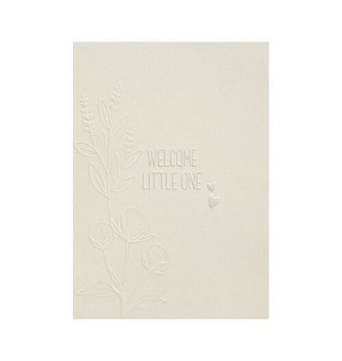 Postcard 'welcome little one' serie embossed