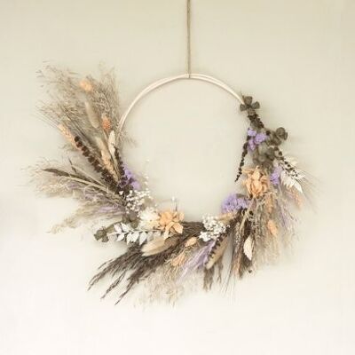 Dried Flower Wreath half Violet