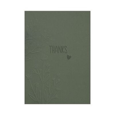 postcard 'thanks' serie embossed